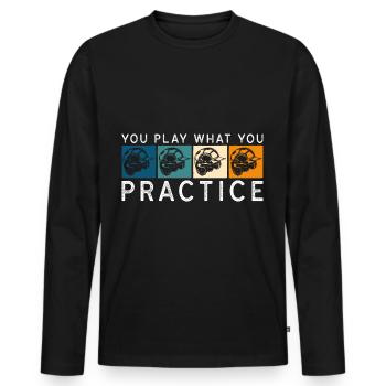 Baseball bat winner team USA - Men's Premium Organic Long Sleeve Shirt - black - Front - Nico (187cm)