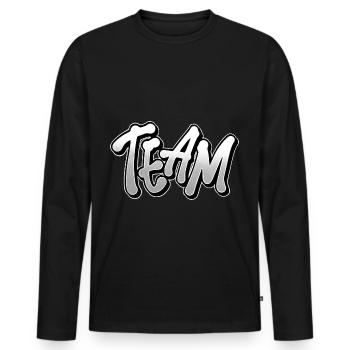 Team - Männer Premium Bio Langarmshirt - Schwarz - Vorne - Nico (187cm)