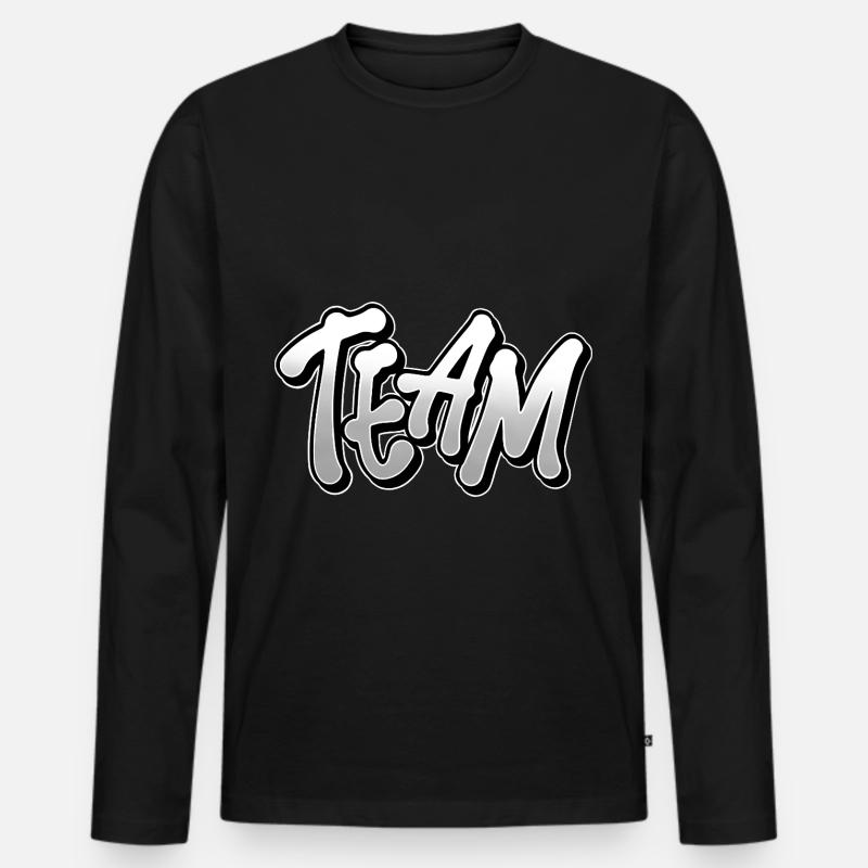 Team - Männer Premium Bio Langarmshirt - Schwarz