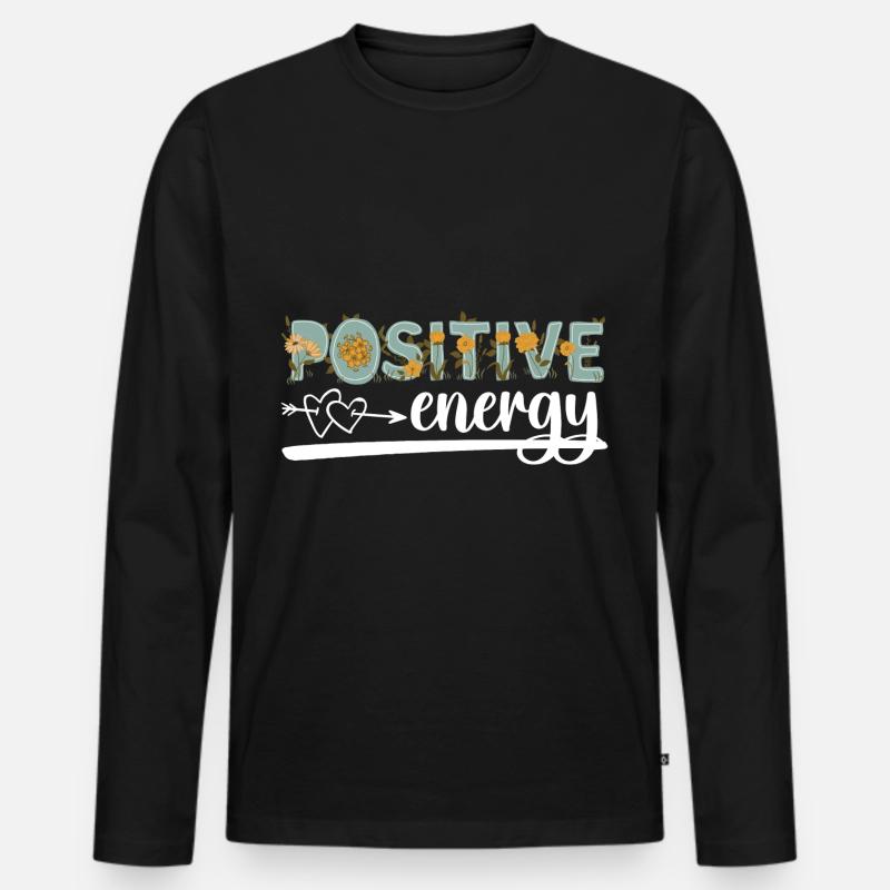 Motivation Optimistisch Stark - Männer Premium Bio Langarmshirt - Schwarz