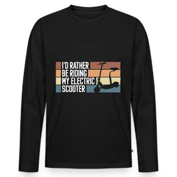 Scooter Rider E-Scooter Hybrid - Men's Premium Organic Long Sleeve Shirt - black - Front - Nico (187cm)