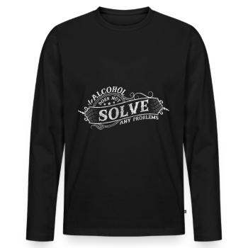 Bière Arrêter la vie - T-shirt manches longues Premium bio Homme - noir - Devant - Nico (187cm)