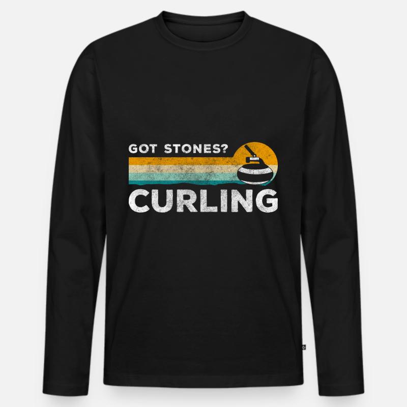 Curling Team - Männer Premium Bio Langarmshirt - Schwarz