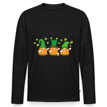 Dabbing Gnomes Cloverleaf Hat Beer - Men's Premium Organic Long Sleeve Shirt - black - Front - Nico (187cm)