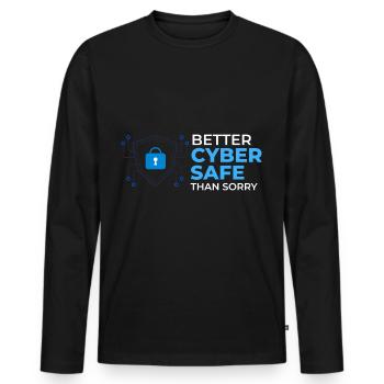 Cyber Security Information Computer Sicherheit - Männer Premium Bio Langarmshirt - Schwarz - Vorne - Nico (187cm)