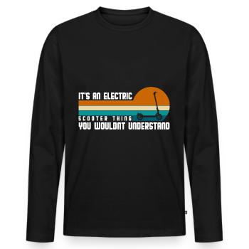 Scooter Rider E-Bike E-Scooter Hybrid - Men's Premium Organic Long Sleeve Shirt - black - Front - Nico (187cm)