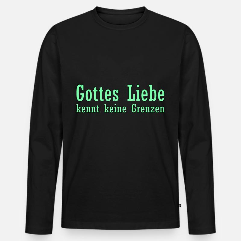 Gottes Liebe kennt keine Grenzen - Männer Premium Bio Langarmshirt - Schwarz