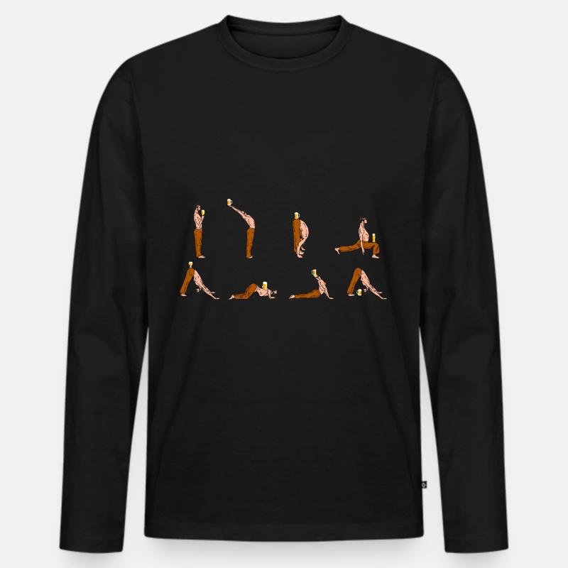 Bieryoga - Männer Premium Bio Langarmshirt - Schwarz