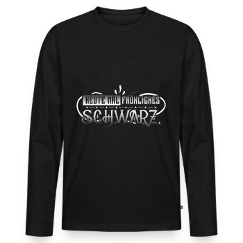 Heute mal Fröhliches Schwarz - Männer Premium Bio Langarmshirt - Schwarz - Vorne - Nico (187cm)