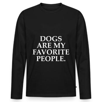 Chiens, chiots, chiens, chien, chien - T-shirt manches longues Premium bio Homme - noir - Devant - Nico (187cm)