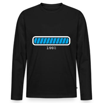 Loading bar Loads gift - Men's Premium Organic Long Sleeve Shirt - black - Front - Nico (187cm)