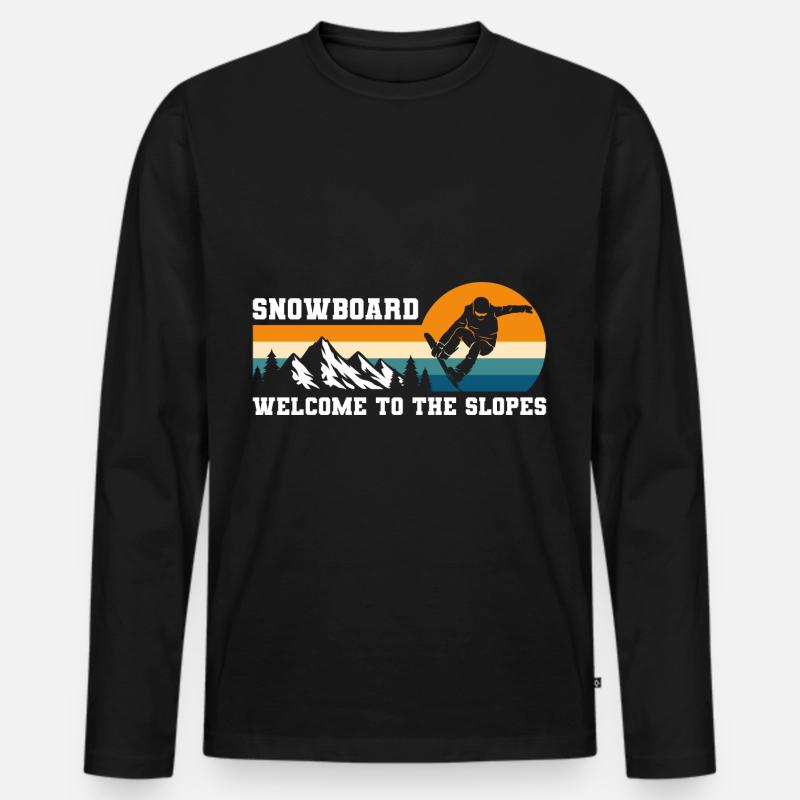 Snowboarder Schnee Piste - Männer Premium Bio Langarmshirt - Schwarz