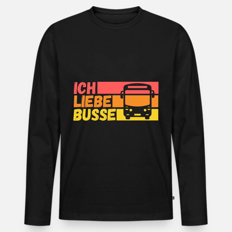 Busfahrer Bus - Männer Premium Bio Langarmshirt - Schwarz