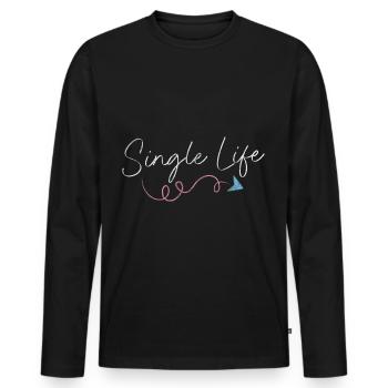 Relationship Partner Date Solo - Men's Premium Organic Long Sleeve Shirt - black - Front - Nico (187cm)