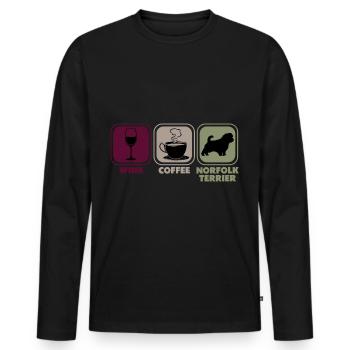 Norfolk Terrier Maman Maman dit drôle drôle - T-shirt manches longues Premium bio Homme - noir - Devant - Nico (187cm)
