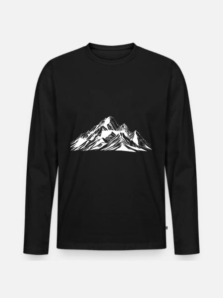 Mountains Symbol Mountaineering - Men's Premium Organic Long Sleeve Shirt - black