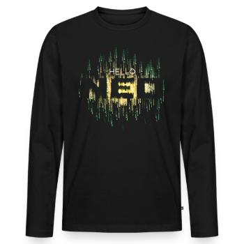 Matrix Neo Dans La Matrice - T-shirt manches longues Premium bio Homme - noir - Devant - Nico (187cm)
