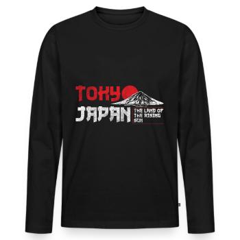 Voyage en Asie Voyage au temple - T-shirt manches longues Premium bio Homme - noir - Devant - Nico (187cm)