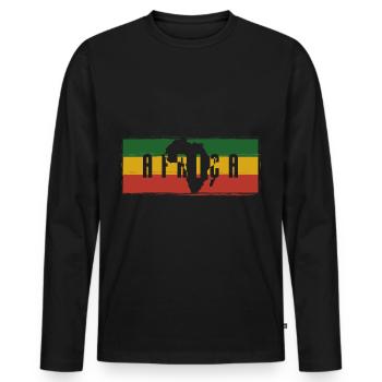 Safari Rhino Serengeti - Men's Premium Organic Long Sleeve Shirt - black - Front - Nico (187cm)