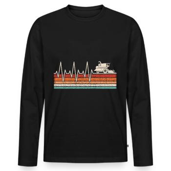 Combiner Heartbeat - T-shirt manches longues Premium bio Homme - noir - Devant - Nico (187cm)