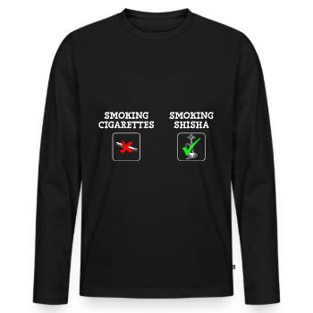 Sisha Rauch Pfeife Orient - Männer Premium Bio Langarmshirt - Schwarz - Vorne - Nico (187cm)