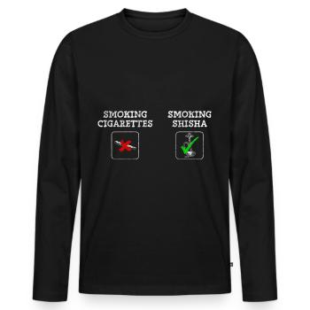 Hookah Flavor Hookah Bar - Men's Premium Organic Long Sleeve Shirt - black - Front - Nico (187cm)