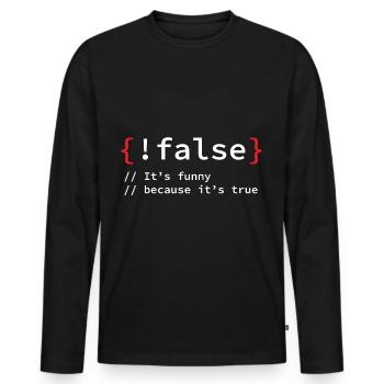 False Programmierer It Informatiker - Männer Premium Bio Langarmshirt - Schwarz - Vorne - Nico (187cm)