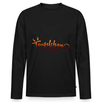 Teufelchen Teufel Kostüm Halloween - Männer Premium Bio Langarmshirt - Schwarz - Vorne - Nico (187cm)