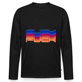 FUCK - Männer Premium Bio Langarmshirt - Schwarz - Vorne - Nico (187cm)