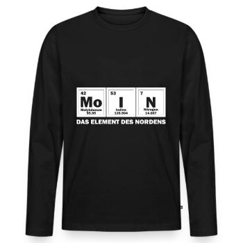 Moin das Element des Nordens lustiger Spruch - Männer Premium Bio Langarmshirt - Schwarz - Vorne - Nico (187cm)