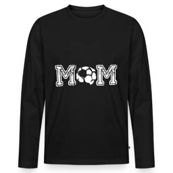 Maillot de maman de football - T-shirt manches longues Premium bio Homme - noir - Devant - Nico (187cm)