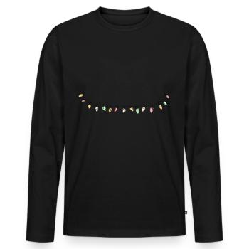 String of lights icon - Men's Premium Organic Long Sleeve Shirt - black - Front - Nico (187cm)