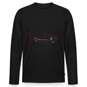 Shark Lovers Marine Biology Marine Animals Undergrowth - Men's Premium Organic Long Sleeve Shirt - black - Front - Nico (187cm)