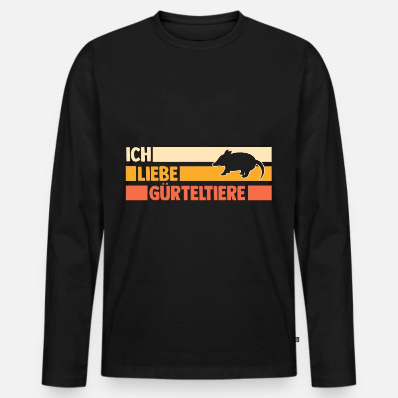 Gürteltier - Männer Premium Bio Langarmshirt - Schwarz