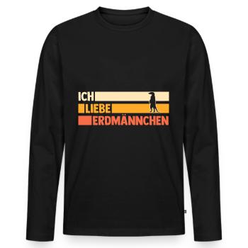 Erdmännchen - Männer Premium Bio Langarmshirt - Schwarz - Vorne - Nico (187cm)