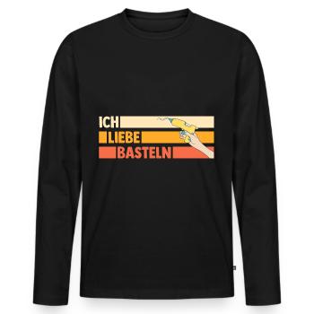 Bastler Bastelunterricht Basteln - Männer Premium Bio Langarmshirt - Schwarz - Vorne - Nico (187cm)