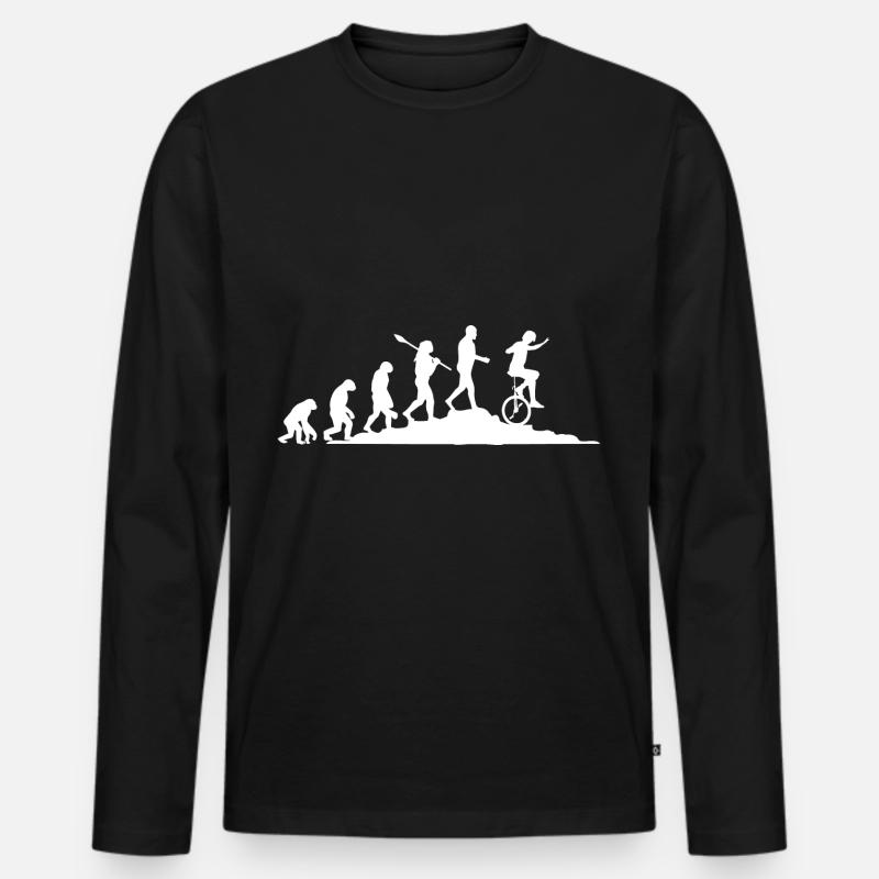Evolution Einradfahrer - Männer Premium Bio Langarmshirt - Schwarz