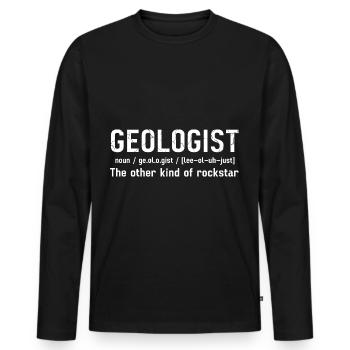 Geology Study Geology Geology Student - Men's Premium Organic Long Sleeve Shirt - black - Front - Nico (187cm)