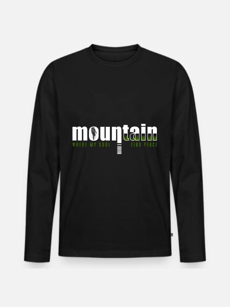 Mountaineering Summit Hobby Alps - Men's Premium Organic Long Sleeve Shirt - black