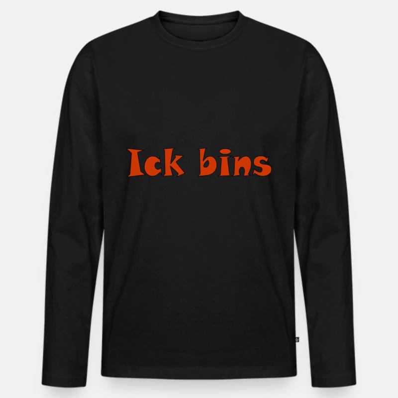 Ick bins - Männer Premium Bio Langarmshirt - Schwarz