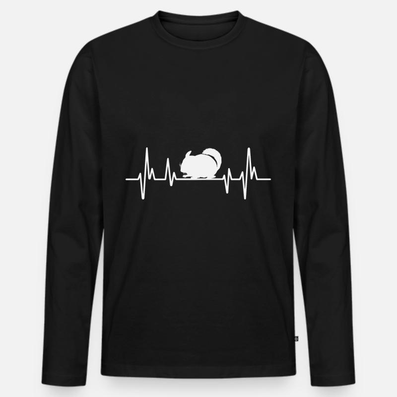 Chinchilla - Männer Premium Bio Langarmshirt - Schwarz