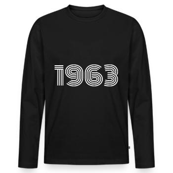 1963 - Men's Premium Organic Long Sleeve Shirt - black - Front - Nico (187cm)