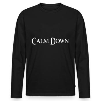 Relaxation and relaxation. Just Calm Down - Men's Premium Organic Long Sleeve Shirt - black - Front - Nico (187cm)