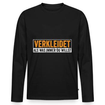Karneval verkleidet Helau - Männer Premium Bio Langarmshirt - Schwarz - Vorne - Nico (187cm)