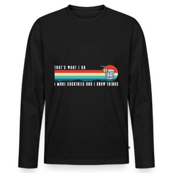 Cocktail Drink Mixed Drink - Men's Premium Organic Long Sleeve Shirt - black - Front - Nico (187cm)