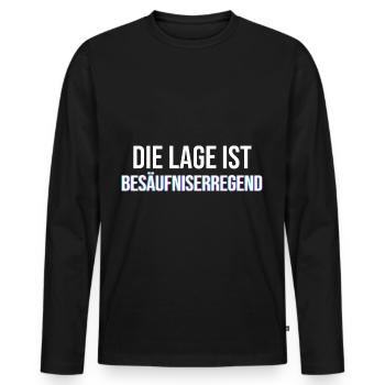 Die Lage ist besäufniserregend Vaporwave Party - Männer Premium Bio Langarmshirt - Schwarz - Vorne - Nico (187cm)