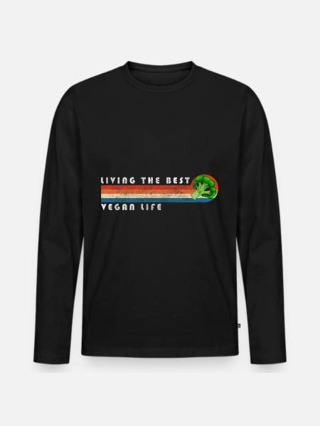 Vegan Vegetables - Men's Premium Organic Long Sleeve Shirt - black