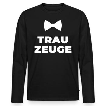 Trauzeuge - Männer Premium Bio Langarmshirt - Schwarz - Vorne - Nico (187cm)