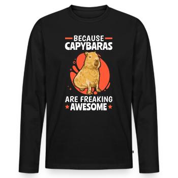 Capybara are fantastic South America capybara - Men's Premium Organic Long Sleeve Shirt - black - Front - Nico (187cm)