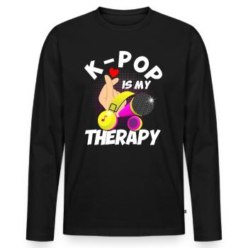 K-Pop Fan K-Pop Marchandise K-Pop Cadeau K-Pop - T-shirt manches longues Premium bio Homme - noir - Devant - Nico (187cm)